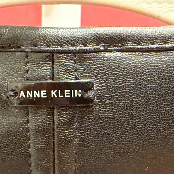 Anne Klein Black Open-Front Faux Leather Jacket